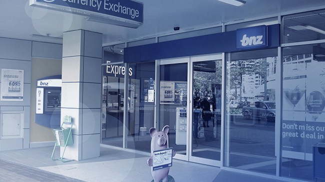A bank store front