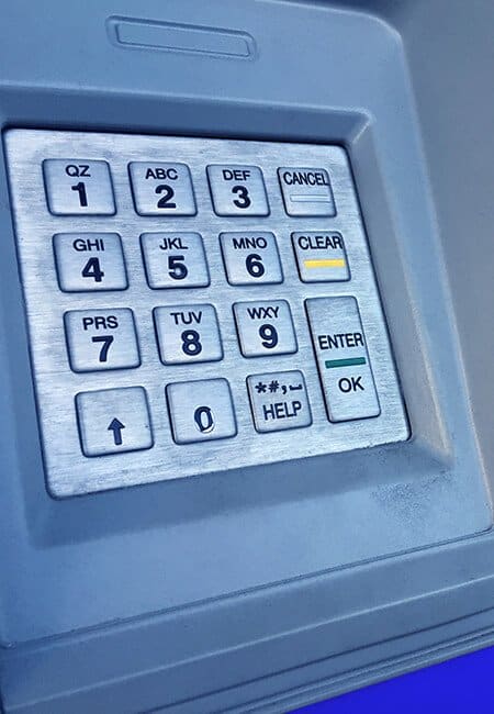 An ATM keypad.