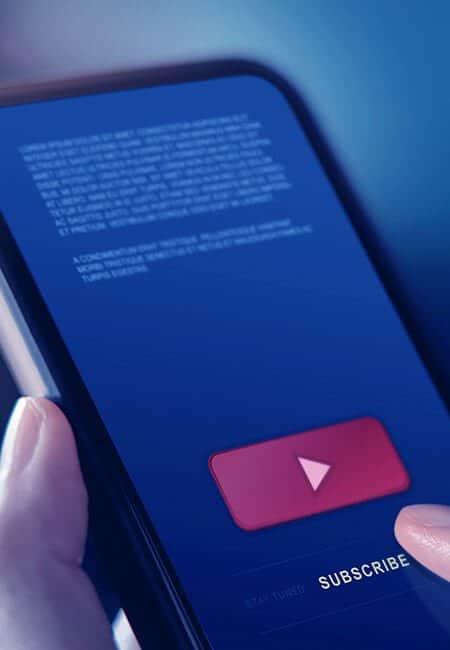 Someone subscribing to a channel on their smartphone