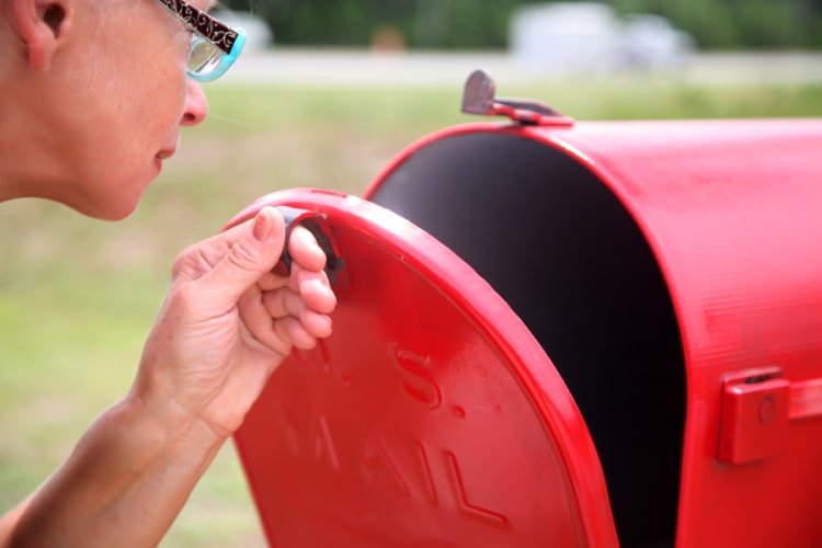 Women checking mailbox