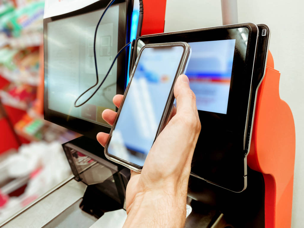 Touchless payment at grocery store