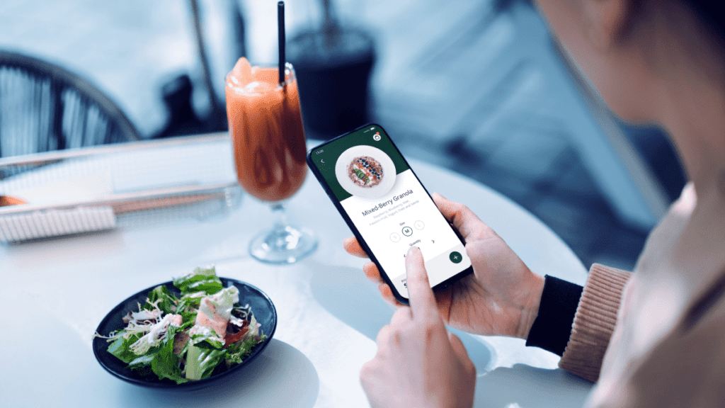 mobile ordering at table