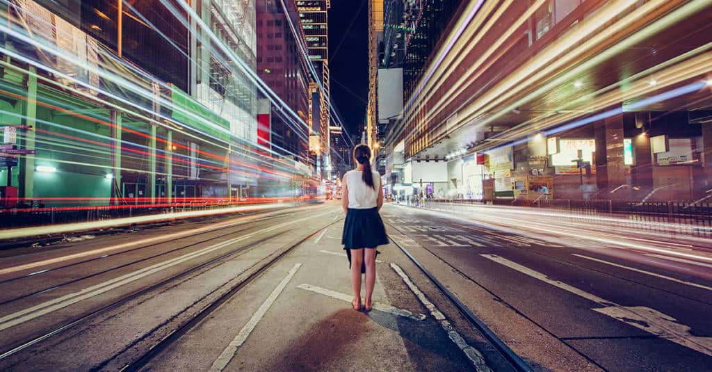 city street at night