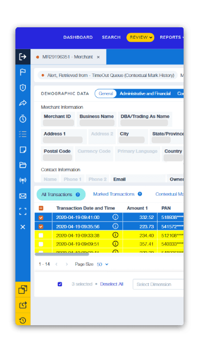 chargeback dashboard