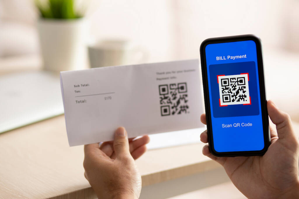 Using Smartphone Scanning QR Code for bill payment option