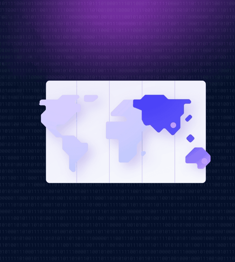 Global digital map highlighting Asia and Oceania regions with a focus on financial technology.
